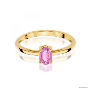 Pierścionek W0685 Szafir Różowy 0,45ct żółte złoto 375