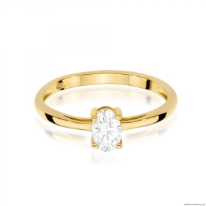 Pierścionek W0685 Szafir Biały 0,50ct żółte złoto 375