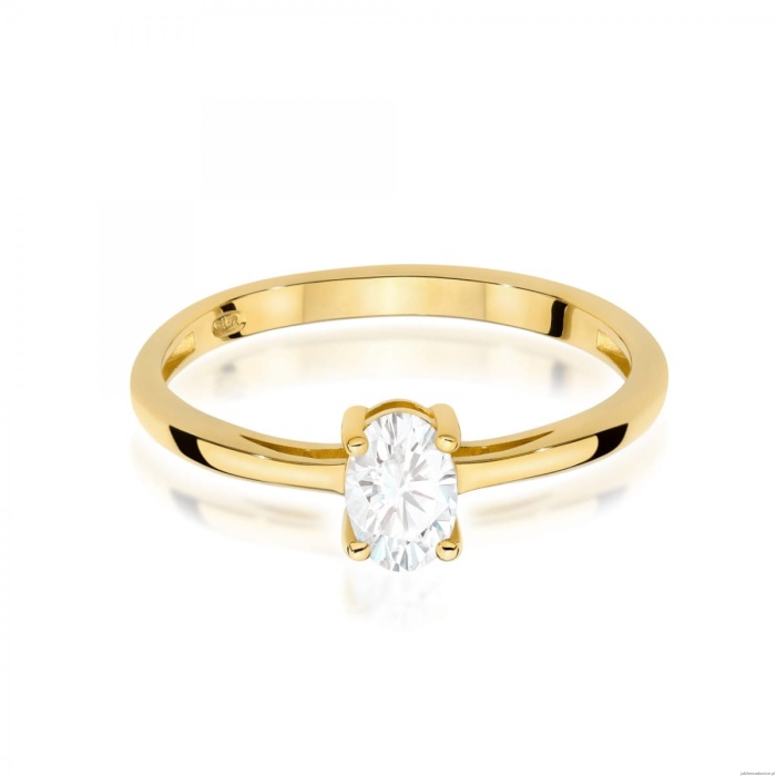 Pierścionek W0685 Szafir Biały 0,50ct żółte złoto 375