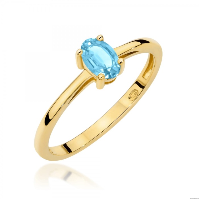 Pierścionek W0685 Topaz Swiss 0,50ct żółte złoto 375