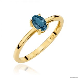 Pierścionek W0685 Topaz London Blue 0,50ct żółte złoto 375