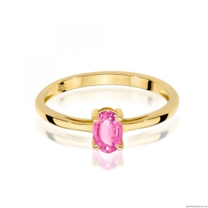 Pierścionek W0685 Topaz Różowy 0,50ct żółte złoto 375