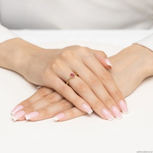 Pierścionek W0685 Topaz Różowy 0,50ct żółte złoto 375