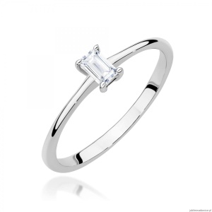 Pierścionek W0592 Diament 0,15ct białe złoto 375