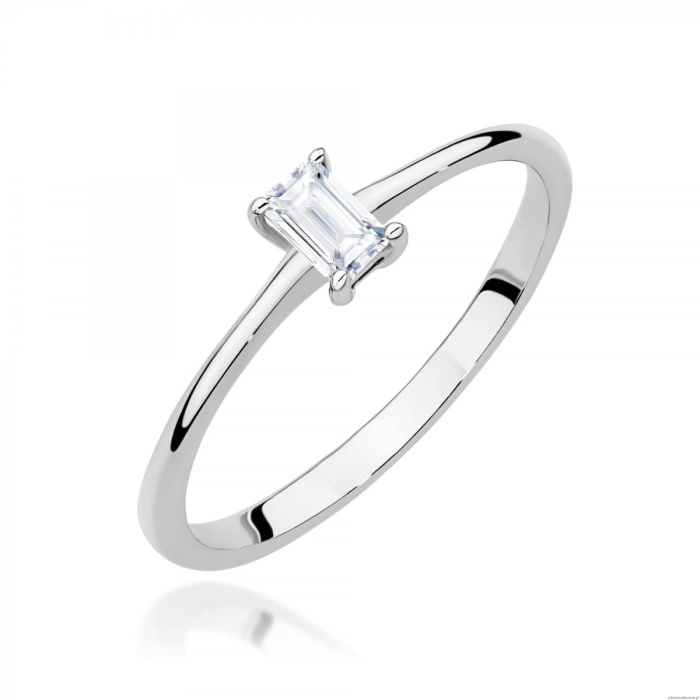 Pierścionek W0592 Diament 0,15ct białe złoto 375