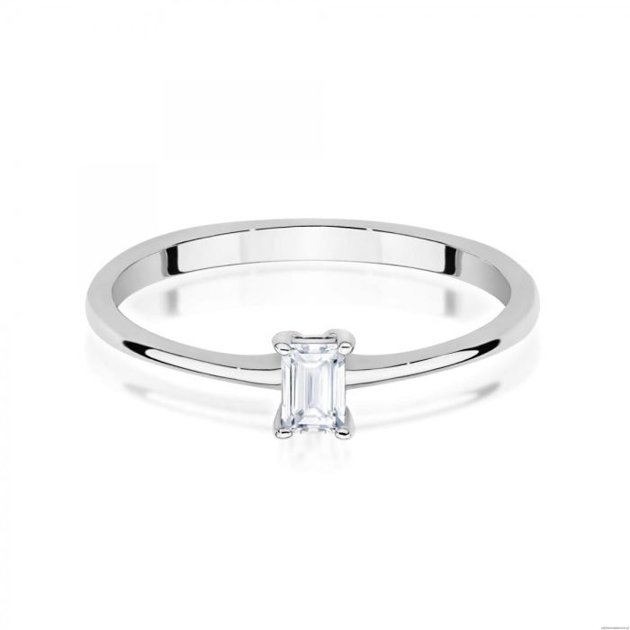 Pierścionek W0592 Diament 0,15ct białe złoto 375