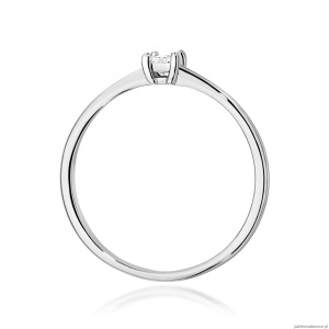 Pierścionek W0592 Diament 0,15ct białe złoto 375