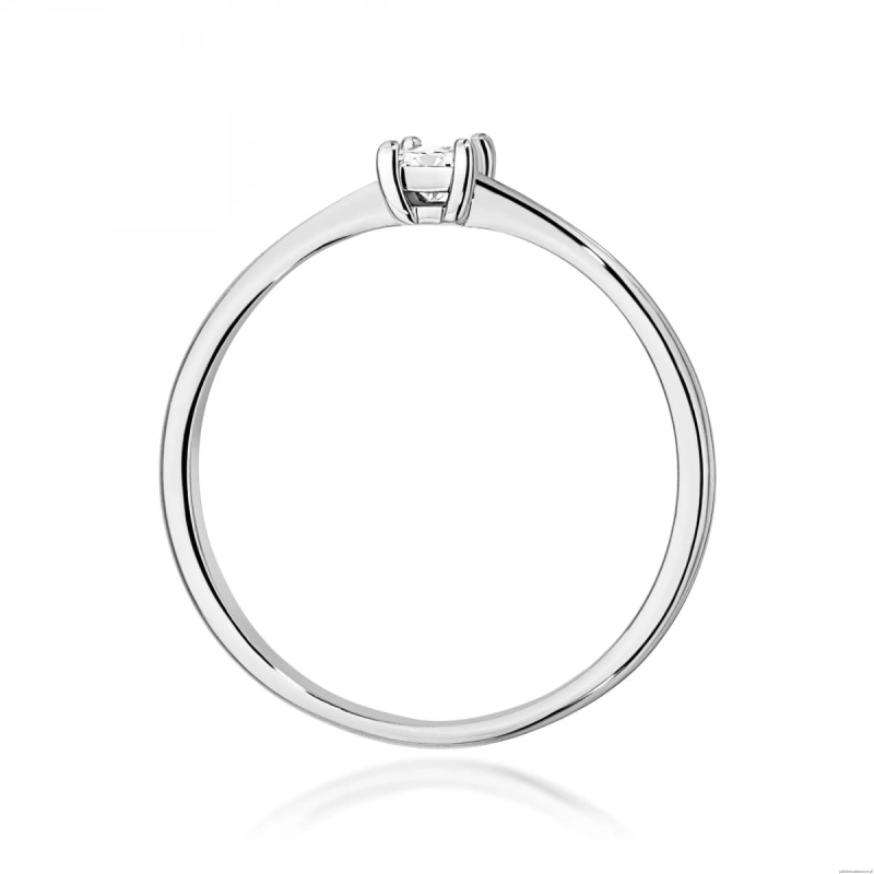 Pierścionek W0592 Diament 0,15ct białe złoto 375