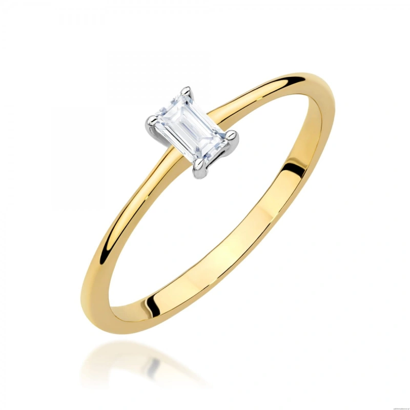 Pierścionek W0592 Diament 0,15ct żółte złoto 375