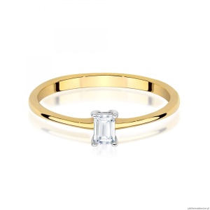 Pierścionek W0592 Diament 0,15ct żółte złoto 375