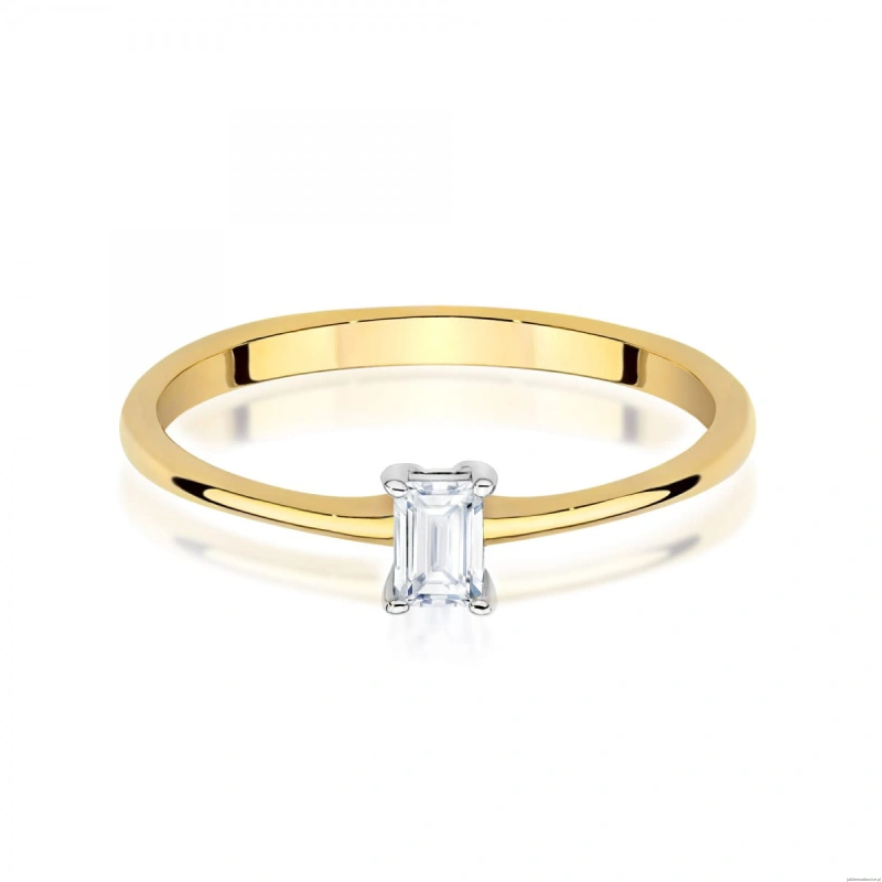Pierścionek W0592 Diament 0,15ct żółte złoto 375