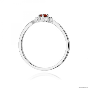 Pierścionek W0702 Rubin 0,15ct białe złoto 375