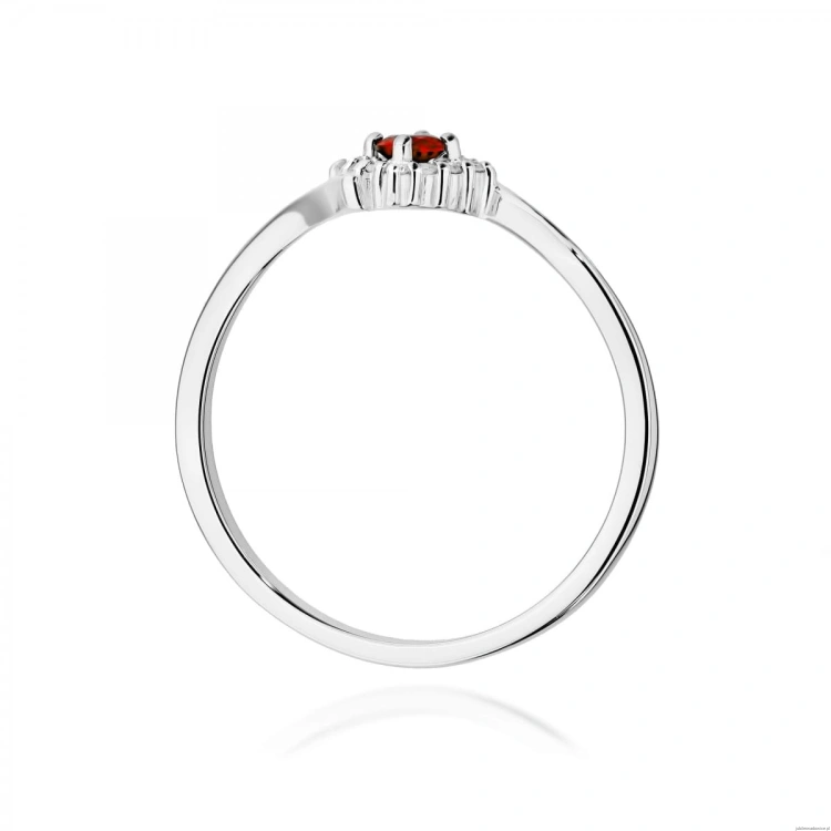 Pierścionek W0702 Rubin 0,15ct białe złoto 375