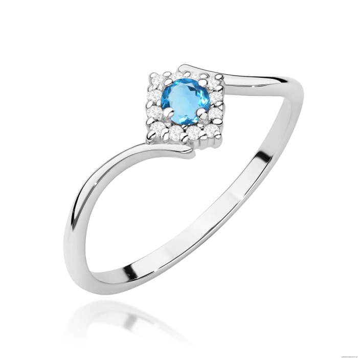 Pierścionek W0702 Topaz Swiss 0,15ct białe złoto 375