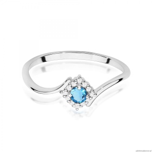 Pierścionek W0702 Topaz Swiss 0,15ct białe złoto 375