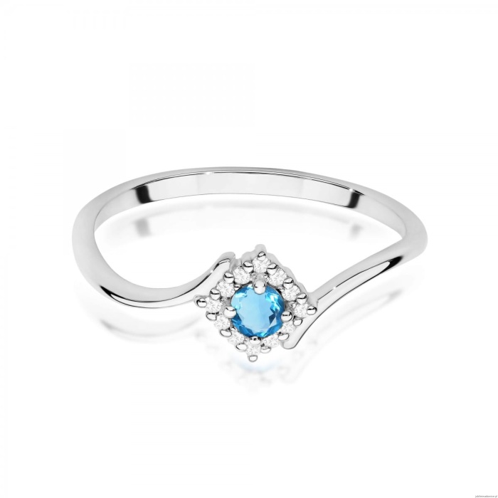 Pierścionek W0702 Topaz Swiss 0,15ct białe złoto 375