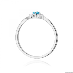 Pierścionek W0702 Topaz Swiss 0,15ct białe złoto 375