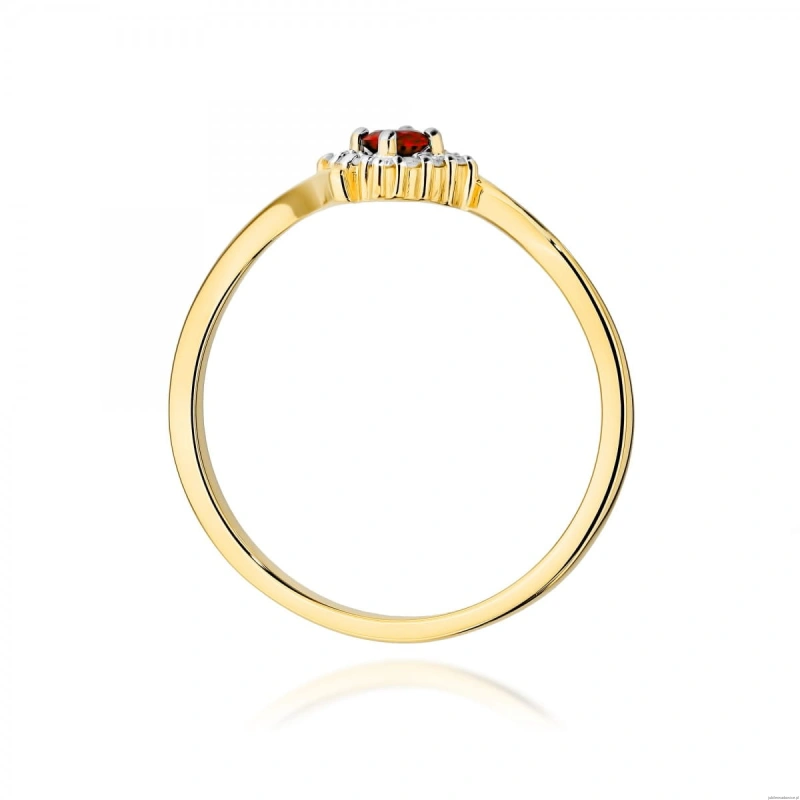 Pierścionek W0702 Rubin 0,15ct żółte złoto 375