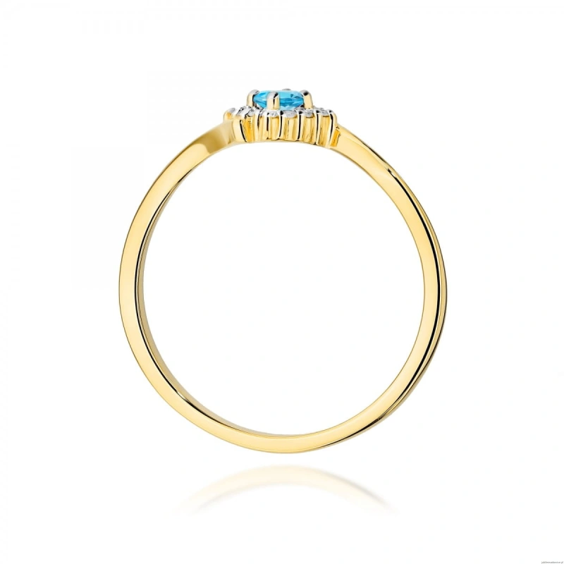 Pierścionek W0702 Topaz Swiss 0,15ct żółte złoto 375