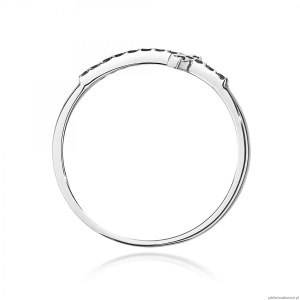 Pierścionek W0636 z czarnymi diamentami białe złoto 375