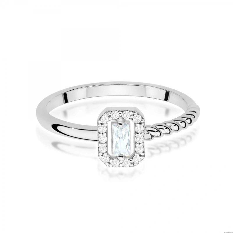 Pierścionek W0707 Diament 0,13ct białe złoto 375