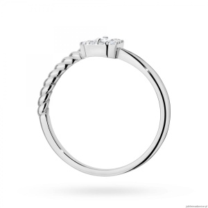 Pierścionek W0707 Diament 0,13ct białe złoto 375