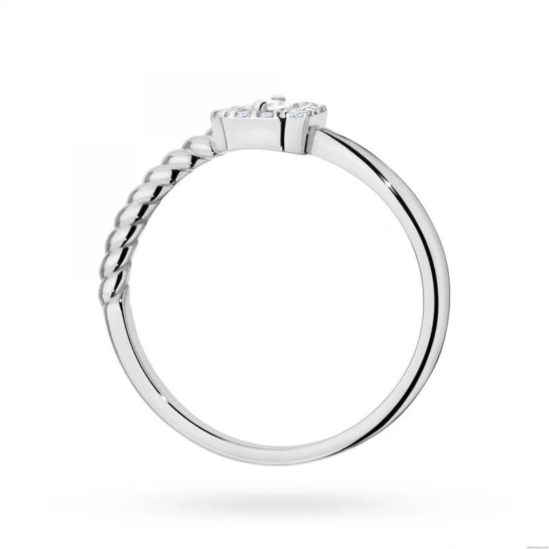 Pierścionek W0707 Diament 0,13ct białe złoto 375