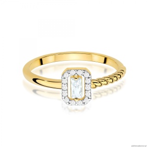 Pierścionek W0707 Diament 0,13ct żółte złoto 375