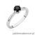 Pierścionek W0563 czarny diament 0,50ct białe złoto 375