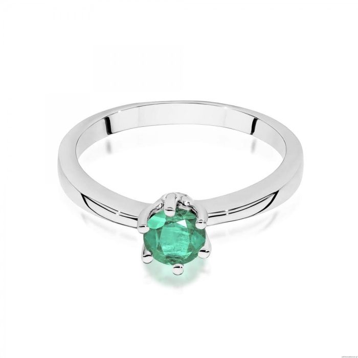 Pierścionek W0563 szmaragd 0,50ct białe złoto 375