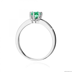 Pierścionek W0563 szmaragd 0,50ct białe złoto 375