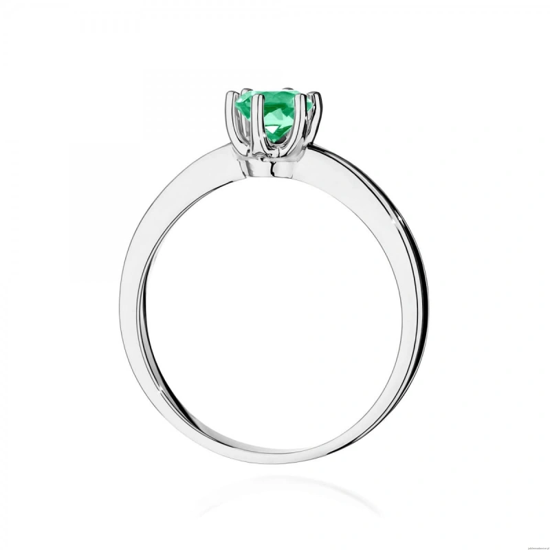 Pierścionek W0563 szmaragd 0,50ct białe złoto 375