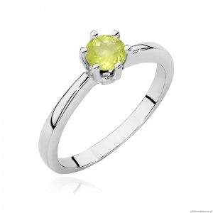 Pierścionek W0563 oliwin 0,60ct białe złoto 375