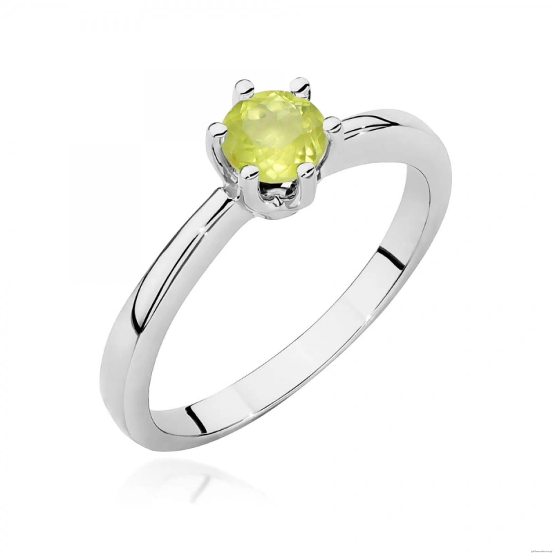 Pierścionek W0563 oliwin 0,60ct białe złoto 375