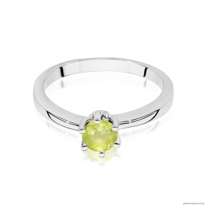 Pierścionek W0563 oliwin 0,60ct białe złoto 375