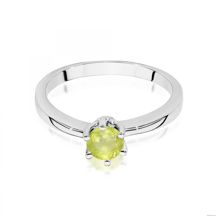 Pierścionek W0563 oliwin 0,60ct białe złoto 375