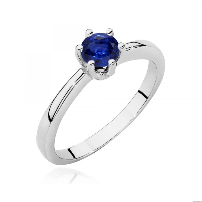Pierścionek W0563 szafir 0,50ct białe złoto 375