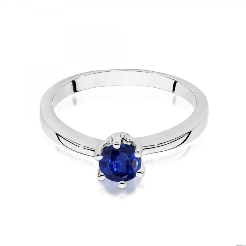 Pierścionek W0563 szafir 0,50ct białe złoto 375