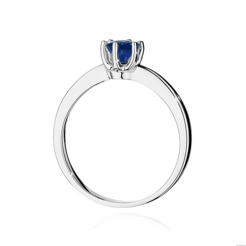 Pierścionek W0563 szafir 0,50ct białe złoto 375