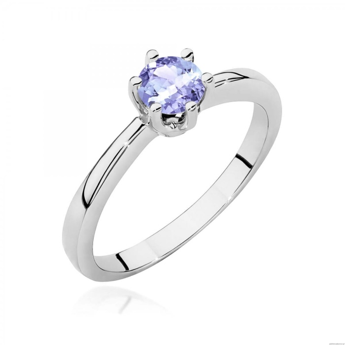 Pierścionek W0563 z tanzanitem 0,50ct białe złoto 375
