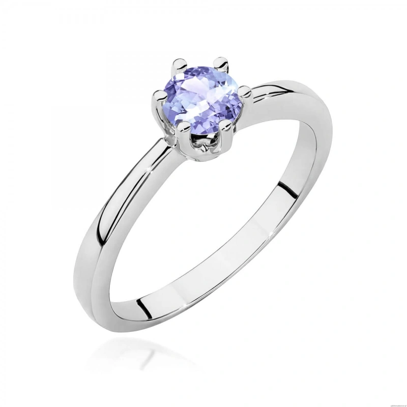 Pierścionek W0563 z tanzanitem 0,50ct białe złoto 375