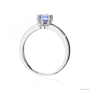 Pierścionek W0563 z tanzanitem 0,50ct białe złoto 375
