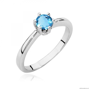 Pierścionek W0563 Topaz Swiss 0,50ct białe złoto 375