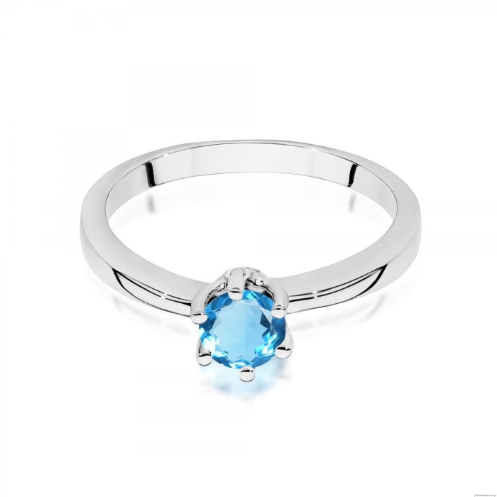 Pierścionek W0563 Topaz Swiss 0,50ct białe złoto 375