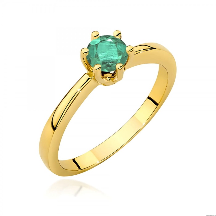 Pierścionek W0563 szmaragd 0,50ct żółte złoto 375