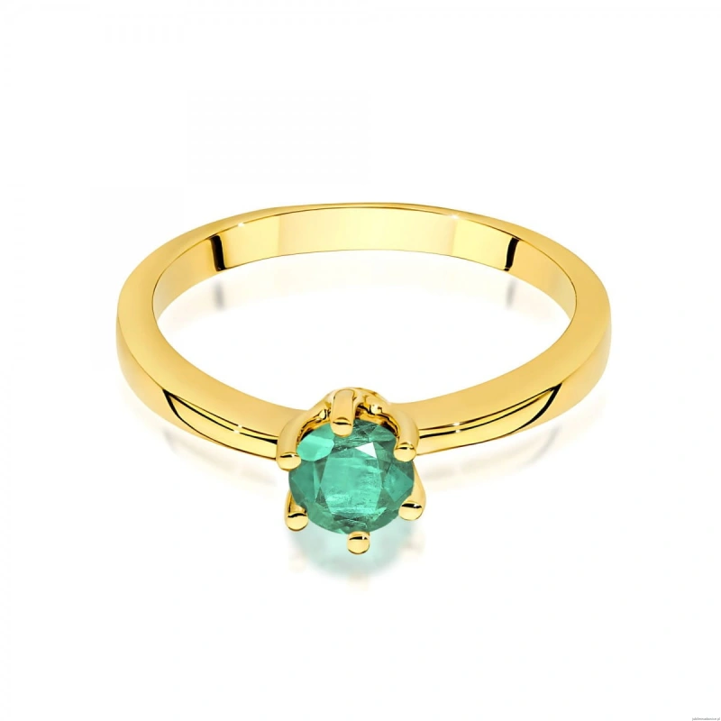 Pierścionek W0563 szmaragd 0,50ct żółte złoto 375