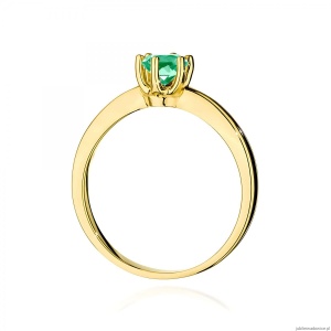Pierścionek W0563 szmaragd 0,50ct żółte złoto 375