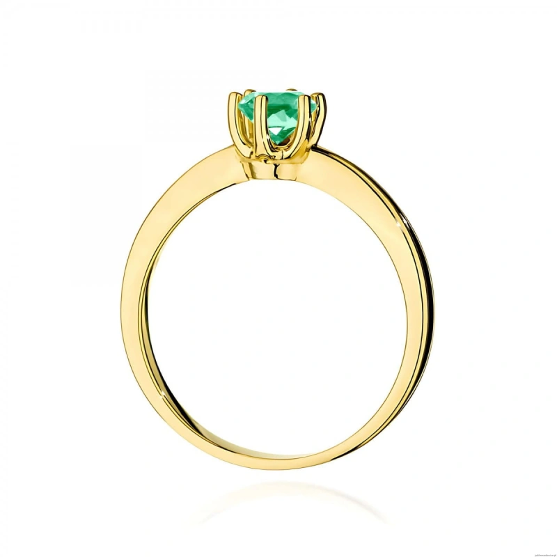 Pierścionek W0563 szmaragd 0,50ct żółte złoto 375