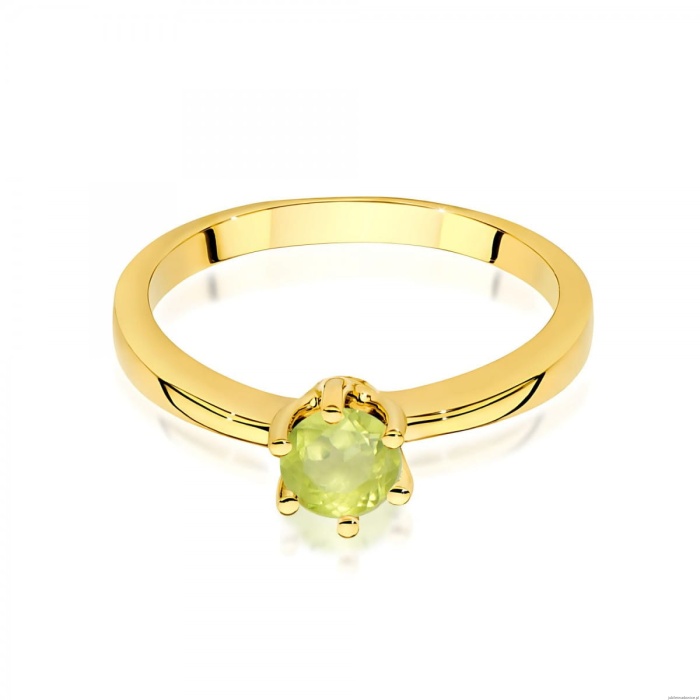 Pierścionek W0563 oliwin 0,60ct żółte złoto 375