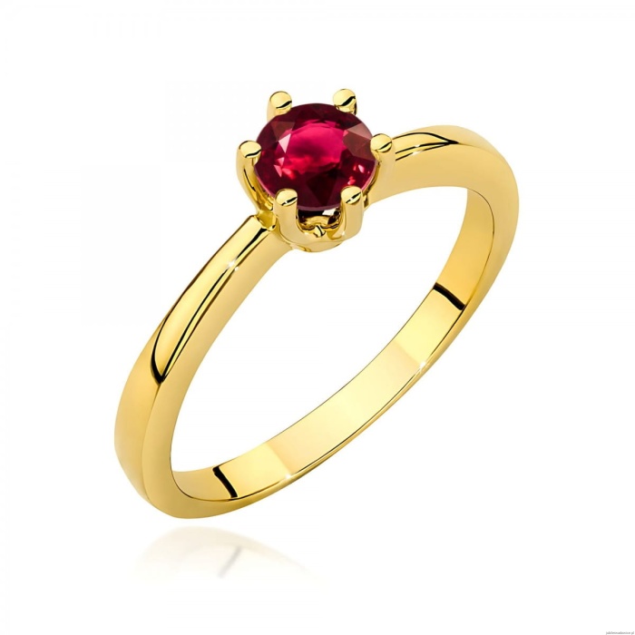 Pierścionek W0563 rubin 0,60ct żółte złoto 375